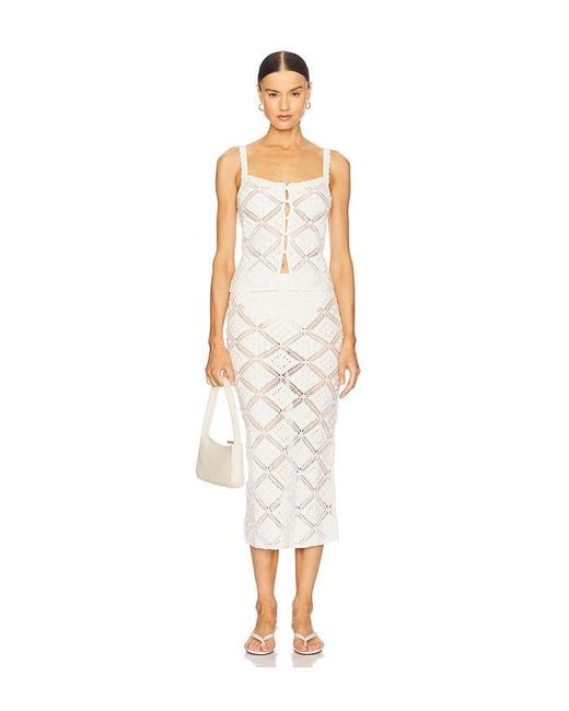 L'academie White 'Academie Baileigh Midi Skirt