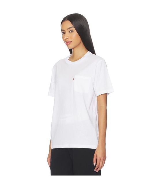 HOMMEGIRLS White X Fruit Of The Loom Pocket Tee