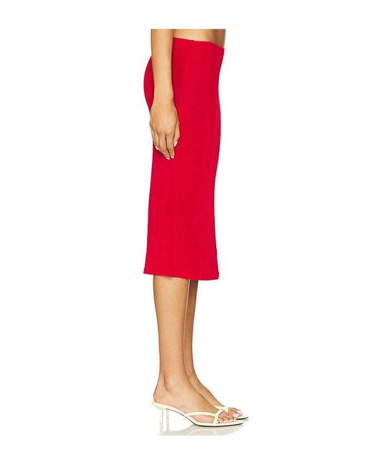 GUIZIO Red Selene Midi Skirt