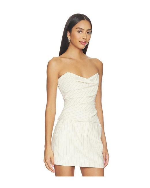 The Sei White Cowl Bustier