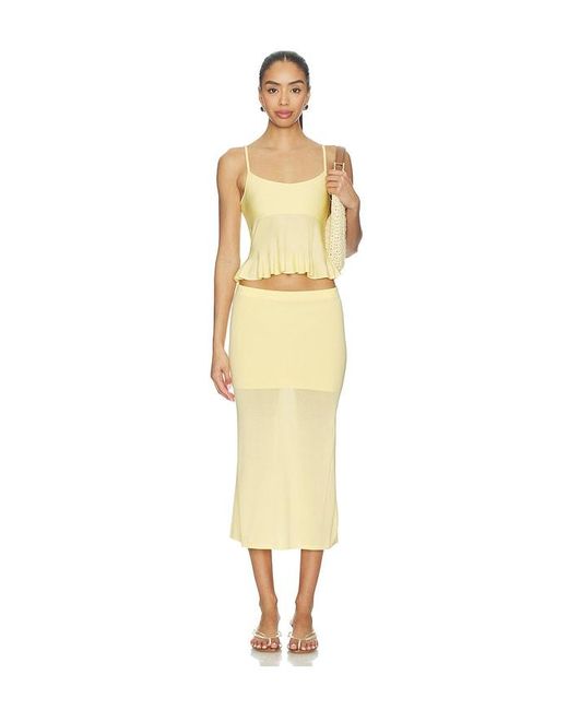 Lovers + Friends Yellow Delia Knit Tank
