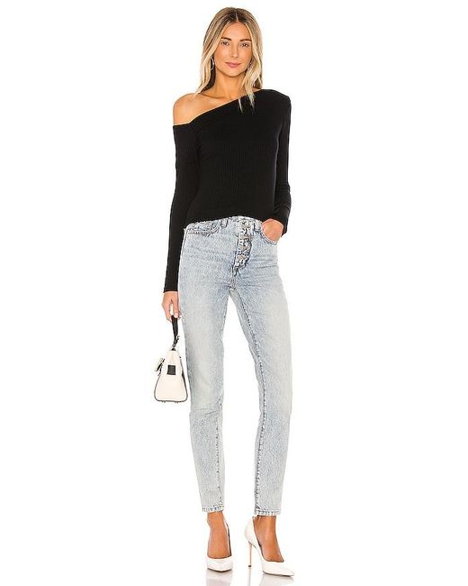 Michael Lauren Black Maples Long Sleeve Top