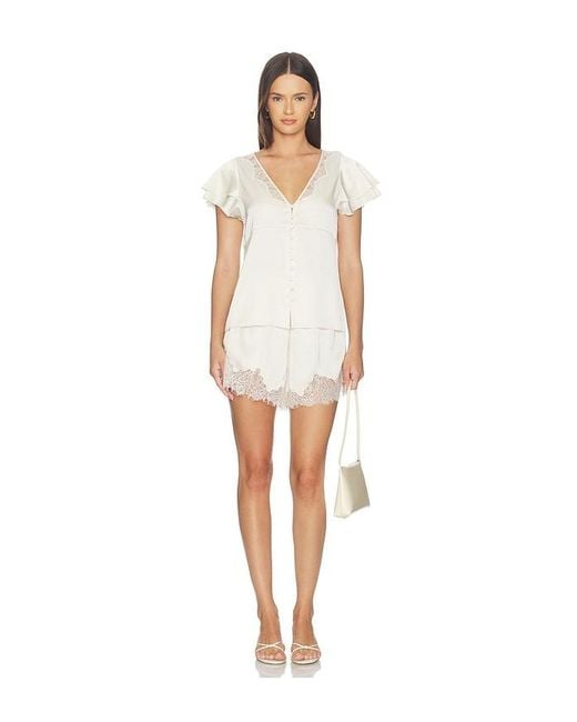 Citizens of Humanity White Lace Trimmed Tap Short