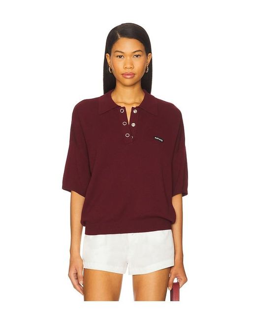 ROTATE BIRGER CHRISTENSEN Red Poloshirt Aus Strick Slinky
