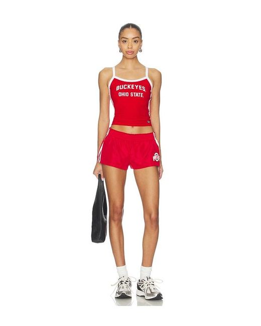 Hype and Vice Red Ohio State University Sideline Stripes Tank Top