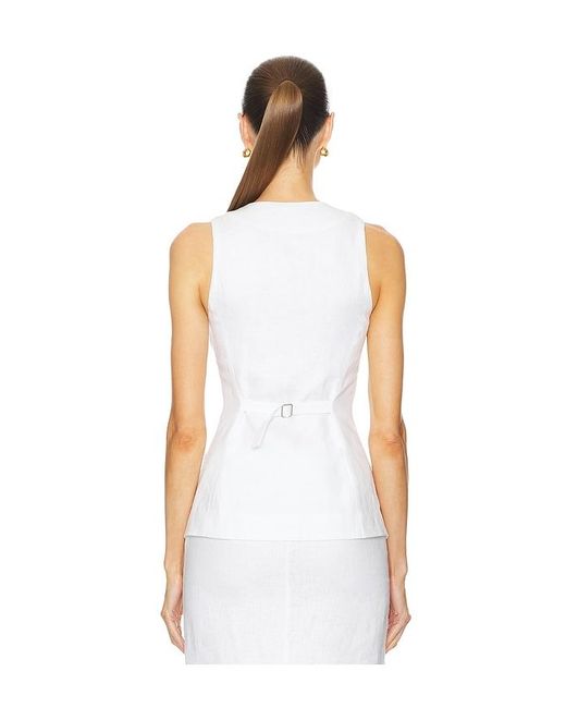 Helsa White Linen Button Tunic