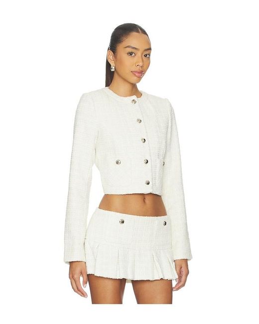 GUIZIO White Patch Pocket Crop Jacket