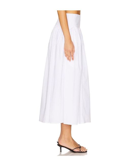LPA White Brigette Midi Skirt