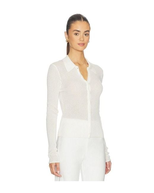 SABLYN White Pyper Slim Button Up W/ Collar