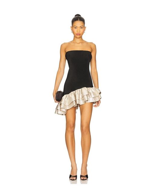 L'idée Black Volant Mini Dress