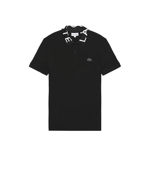 Lacoste Black Slim Fit Semi Fancy Polo for men