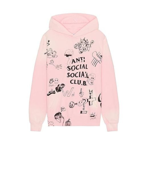 ANTI SOCIAL SOCIAL CLUB Pink Illustrated Hoodie for men
