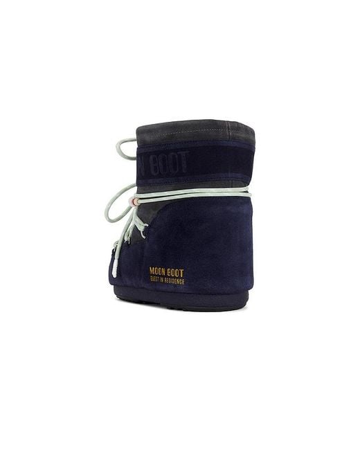 Moon Boot Blue Boot Low Suede Beads