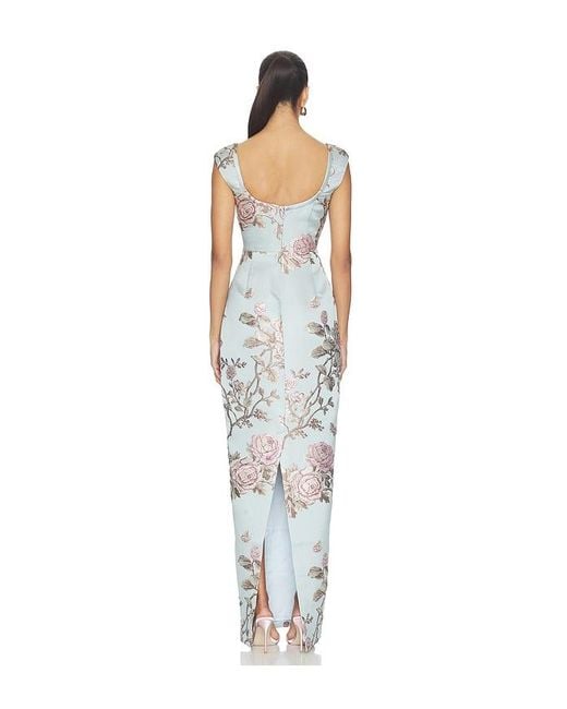 SAU LEE White Brooke Brocade Gown