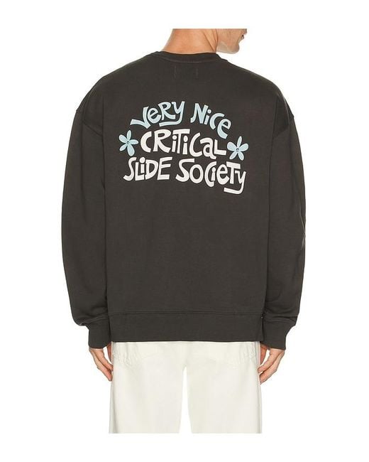 Critical Slide Black Very Nice Crew Sweatshirt for men