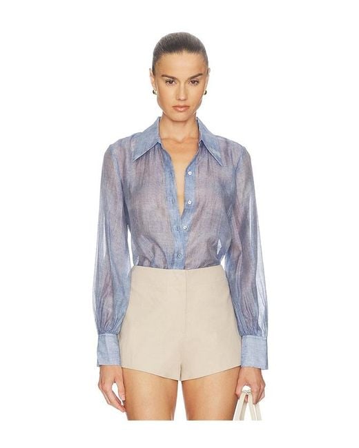 L'Agence Blue 'Agence Jayleen Button Down Blouse