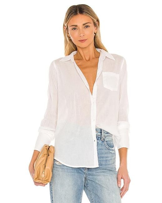 Nili Lotan White Cotton Voile Nl Shirt