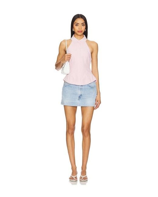 MORE TO COME White Lisseth Open Back Top
