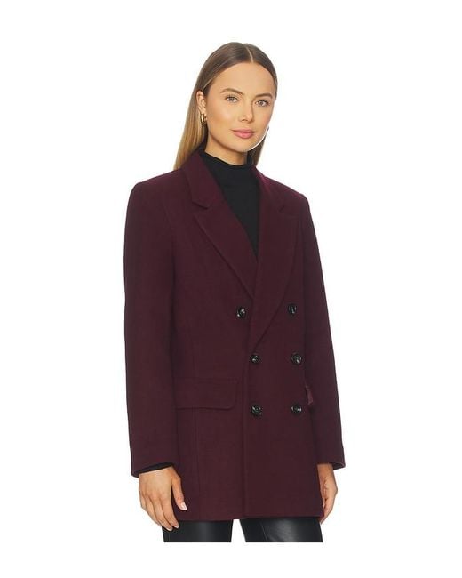 Pistola Purple Emory Short Double Breasted Wool Coat