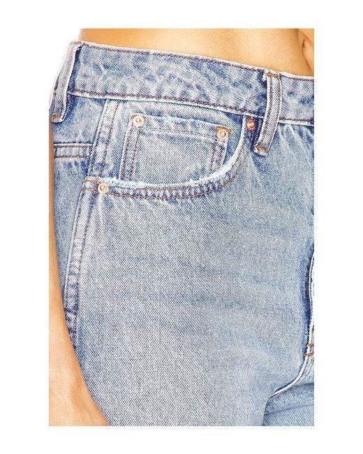 GRLFRND Blue Sara Super High Rise Slim Straight