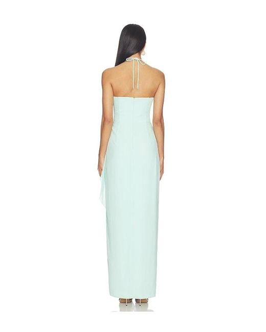 Amanda Uprichard Blue Alessandra Maxi Dress