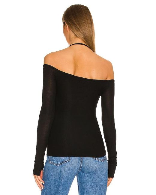 Michael Lauren Black Dave Halter Neck Top