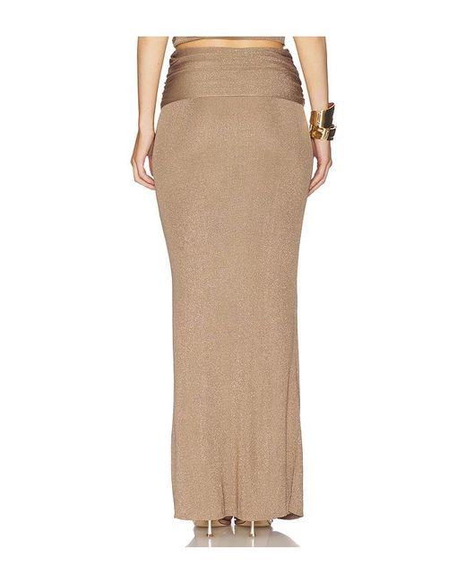 Lovers + Friends White Renna Ruched Waist Maxi Skirt