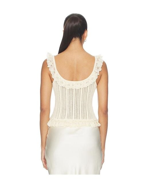 Tularosa White Leyla Pointelle Ruffle Top