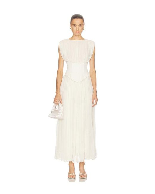 Camila Coelho White Elana Midi Dress