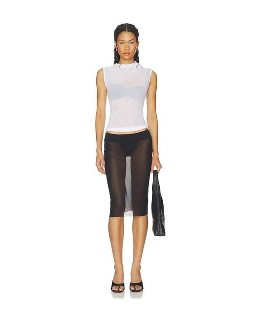 Helmut Lang White Sheer Twist Tank