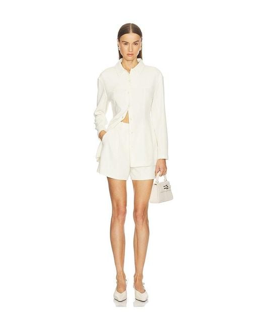 Theory White Sculpted Seam Shirt