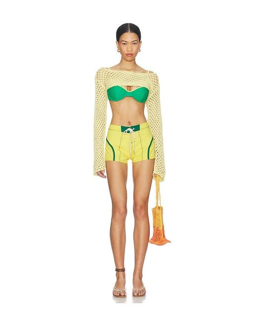 Made Some Sportswear Yellow Short Shorts
