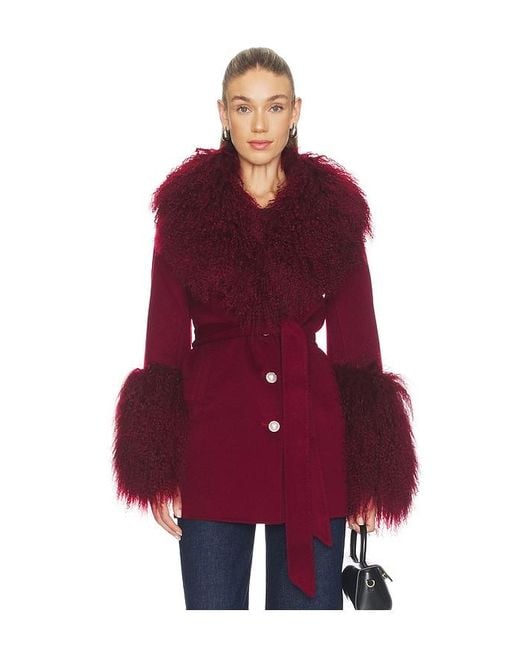 Susanna Chow Red X Revolve Mimi Cashmere Shearling Coat