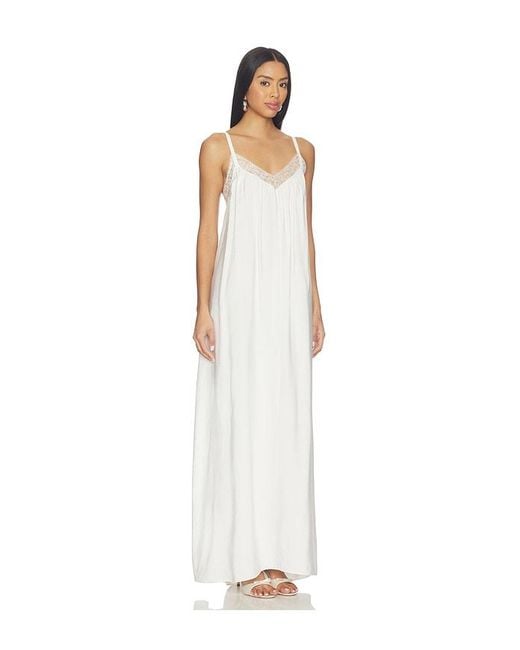 SABLYN White Sigrid Relaxed V-Neck Dress With Lace