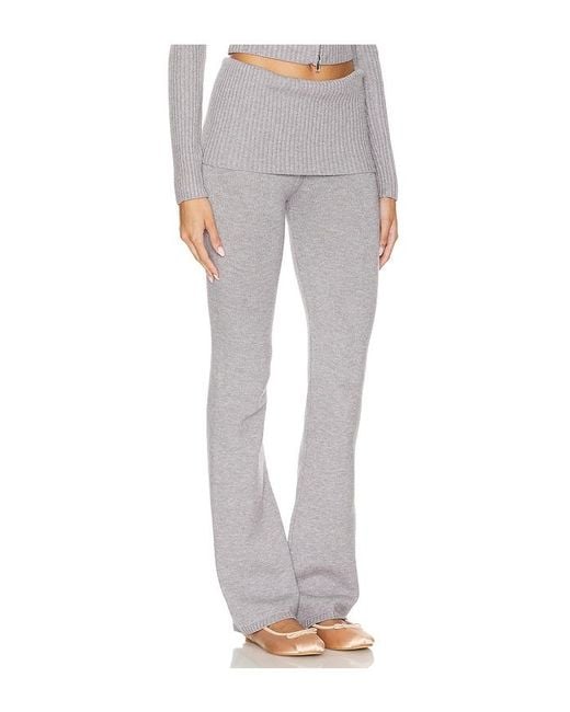 Frankie's Bikinis White Flared Cloud Knit Lounge Pants