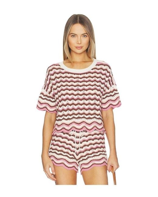 LSPACE Red Sunchaser Top