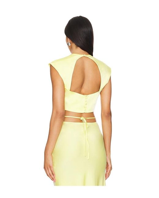 Bardot Yellow Anya Satin Top