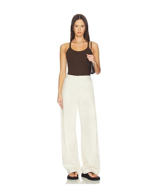DL1961 White Dl Taylor Relaxed Barrel High Rise Linen Pants
