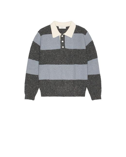 DUNST Black Chunky Rugby Sweater for men