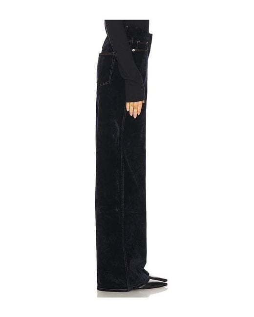GOOD AMERICAN Black Good Skate Velvet Denim Jeans