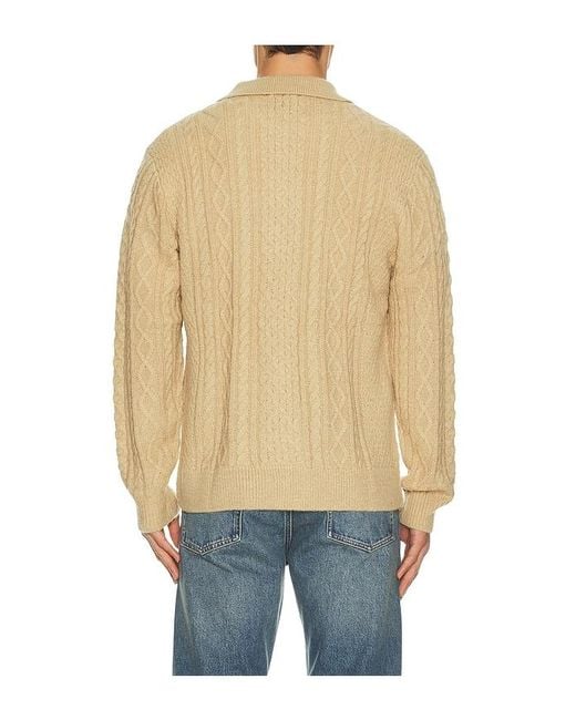 Rhythm Mohair Quarter Zip Fisherman Sweater in Blue für Herren