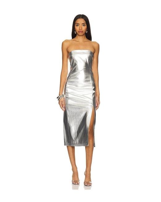 Alice + Olivia White Kelly Midi Dress
