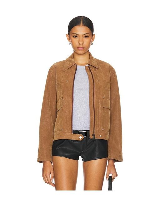 Free People Brown X We The Free Blair Faux Suede Jacket