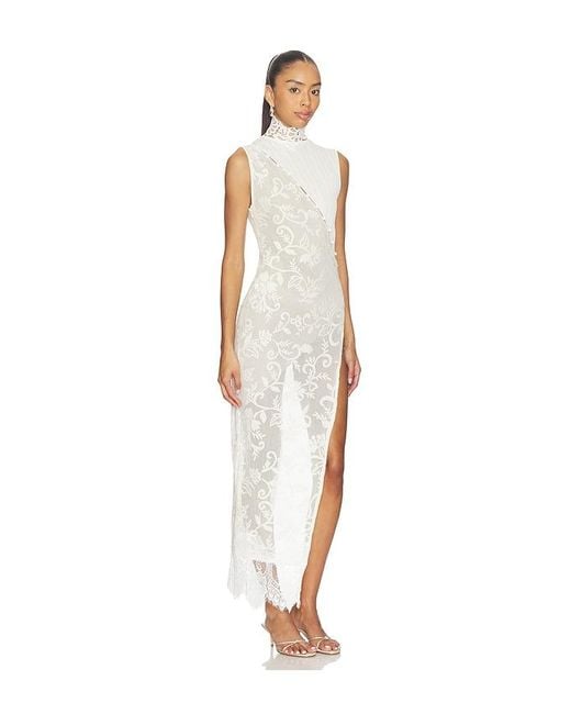 YELLOW THE LABEL White Greta Lace Tunic Dress
