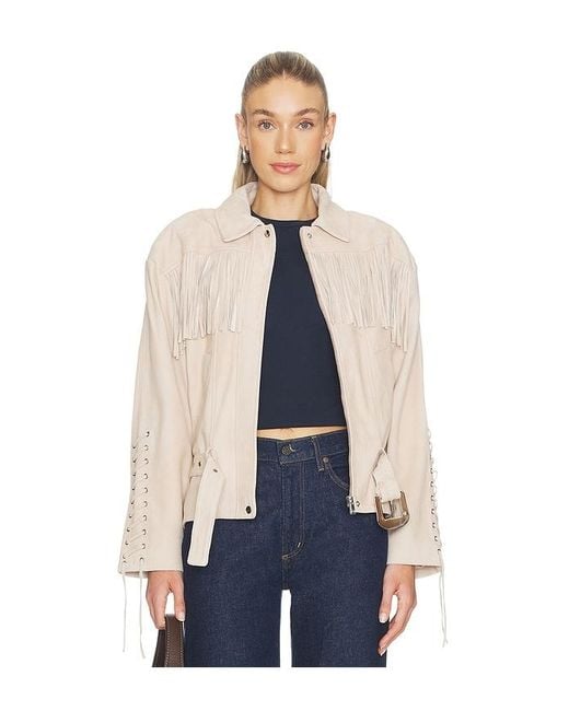 Lamarque Blue Kyel Suede Jacket