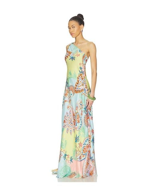 Hemant & Nandita White One Shoulder Sash Dress