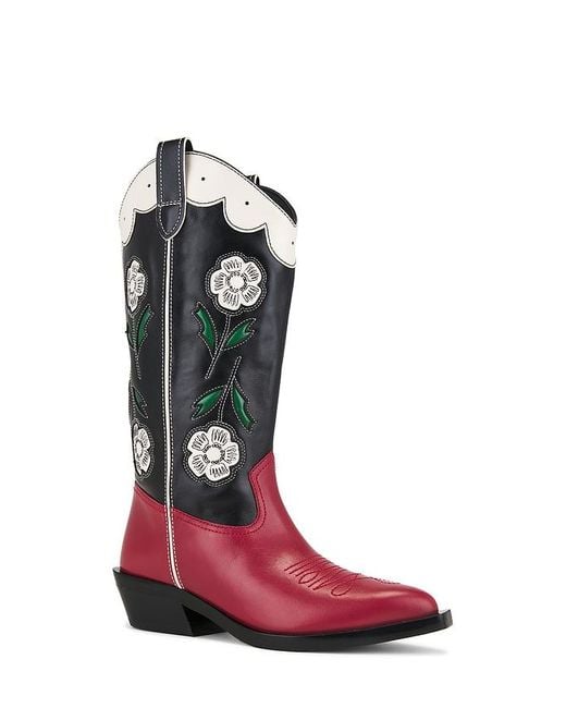 COACH Red Aria Tall Cowboy Boot