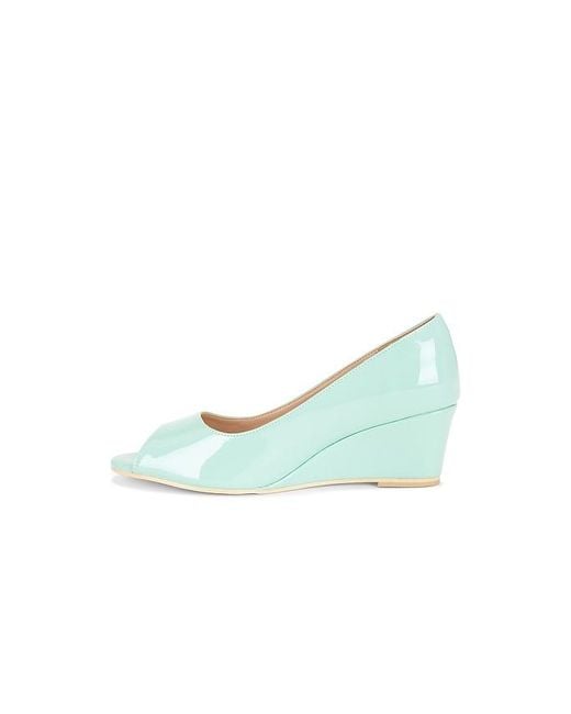 Nii HAI Blue Open Toe Vinyl Mule Wedge