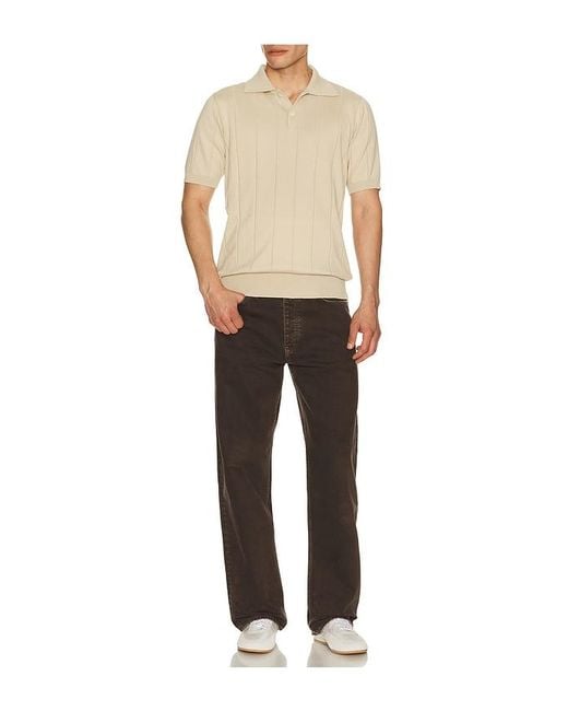 Far Afield Natural Jacobs Knitted Polo for men