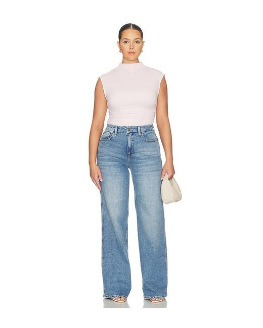 GOOD AMERICAN Blue Good Skate Wide Jeans
